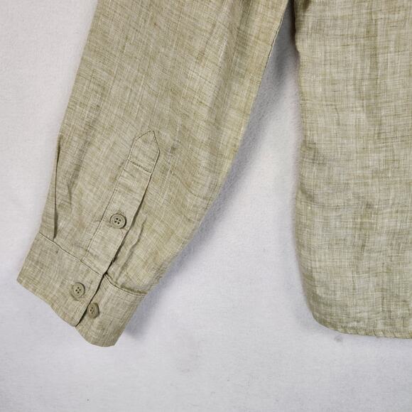 Comstock Co Mens SM 100% Linen Shirt Natural Beige Long Sleeve Button Down EUC - Picture 7 of 16